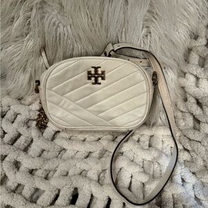 Tory Burch Kira Chevron Small Camera Bag White